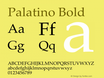 Palatino Bold 13.0d1e2 Font Sample