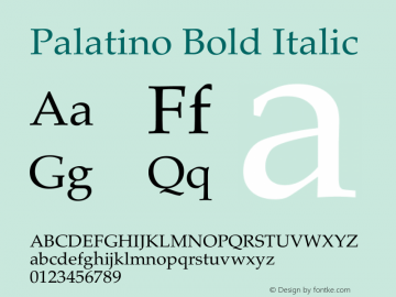 Palatino Bold Italic 13.0d1e2图片样张