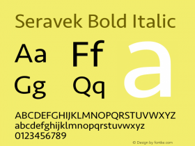 Seravek Bold Italic 13.0d3e2图片样张