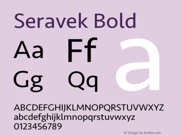 Seravek Bold 13.0d3e2 Font Sample