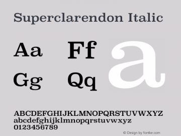 Superclarendon Italic 13.0d1e4 Font Sample
