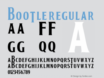 BOOTLE Regular Macromedia Fontographer 4.1 15/02/01 Font Sample