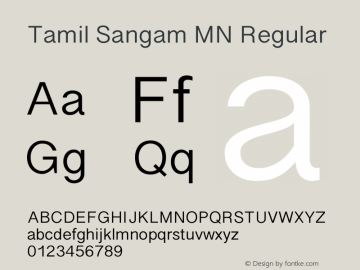 Tamil Sangam MN 14.0d1e15 Font Sample