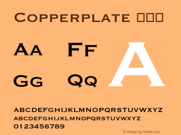Copperplate 常规体 图片样张