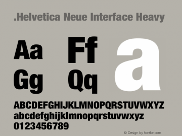 .Helvetica Neue Interface Heavy  Font Sample