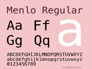 Menlo Regular  Font Sample