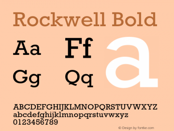 Rockwell-Bold 13.0d2e1 Font Sample