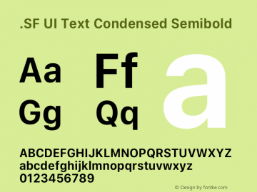.SF UI Text Condensed Semibold 13.0d0e8 Font Sample