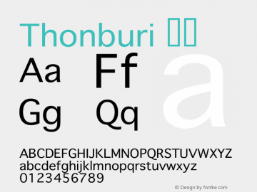 Thonburi 粗体  Font Sample