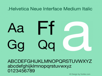 .Helvetica Neue Interface Medium Italic P4 15.0d1e1 Font Sample