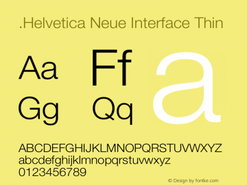 .Helvetica Neue Interface Thin  Font Sample