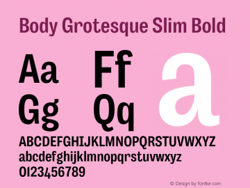 BodyGrotesque-SlimBold Version 1.006图片样张