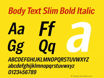 BodyText-SlimBoldItalic Version 1.006图片样张