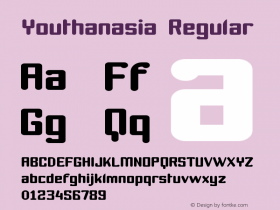 Youthanasia Regular 1.0 Font Sample