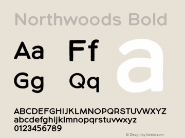 Northwoods-Bold Version 1.000 Font Sample