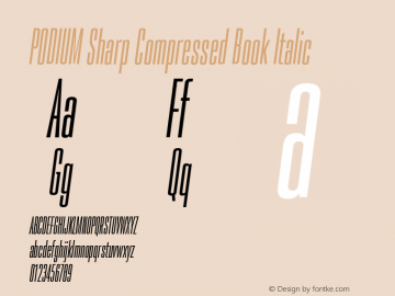 PODIUM Sharp 1.6 italic Version 1.000 | w-rip DC20190420 Font Sample