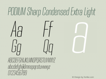 PODIUM Sharp 3.4 italic Version 1.000 | w-rip DC20190420 Font Sample