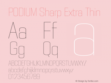 PODIUM Sharp 5.2 Version 1.000 | w-rip DC20190420 Font Sample