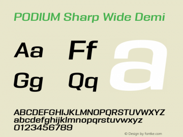 PODIUM Sharp 6.8 italic Version 1.000 | w-rip DC20190420 Font Sample