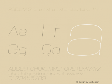 PODIUM Sharp 8.1 italic Version 1.000 | w-rip DC20190420 Font Sample