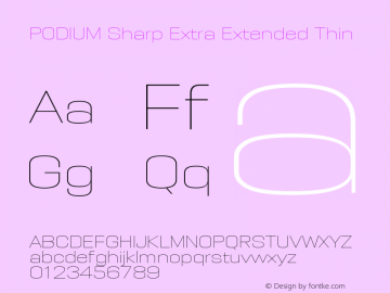 PODIUM Sharp 8.3 Version 1.000 | w-rip DC20190420 Font Sample