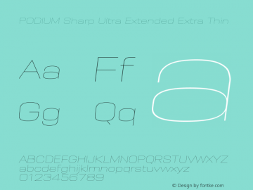 PODIUM Sharp 9.2 italic Version 1.000 | w-rip DC20190420 Font Sample