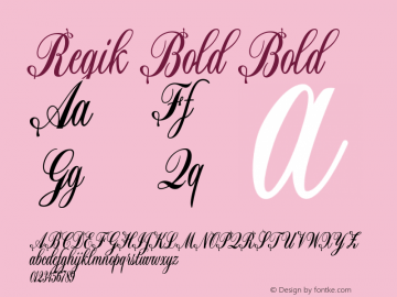 RegikBold-Bold Version 1.000 Font Sample