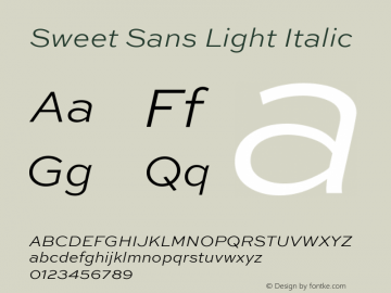 Sweet Sans Light Italic 001.000图片样张