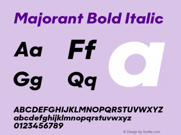 Majorant Bold Italic Version 1.000;PS 1.0;hotconv 1.0.88;makeotf.lib2.5.647800图片样张