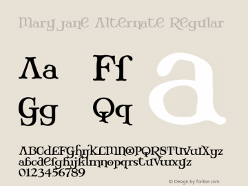 Mary Jane Alternate Regular 1.0 Font Sample