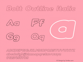 Bolt Outline Italic Version 1.000 Font Sample