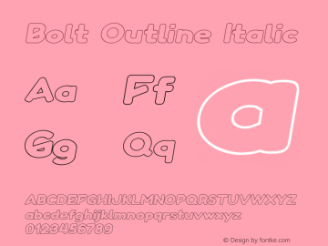 Bolt Outline Italic Version 1.000图片样张