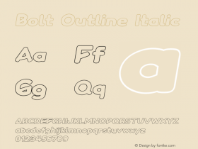 Bolt Outline Italic Version 1.000;PS 001.000;hotconv 1.0.88;makeotf.lib2.5.64775 Font Sample