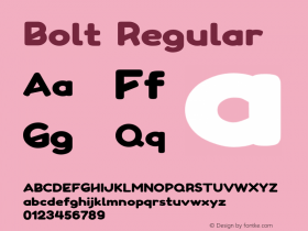 Bolt Regular Version 1.000;PS 001.000;hotconv 1.0.88;makeotf.lib2.5.64775 Font Sample