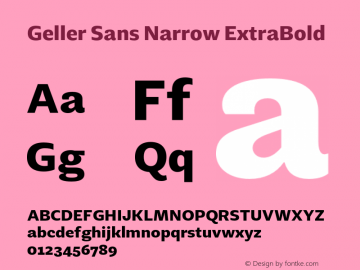 GellerSansNarrow-ExtraBold Version 1.000;hotconv 1.0.109;makeotfexe 2.5.65596图片样张