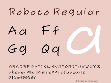 Roboto Regular Version 1.00 December 16, 2015, initial release Font Sample