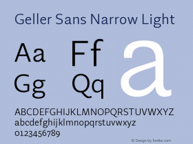 Geller Sans Narrow Light Version 1.000;hotconv 1.0.109;makeotfexe 2.5.65596图片样张