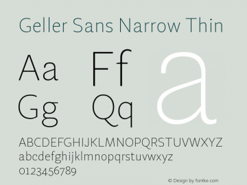 Geller Sans Narrow Thin Version 1.000;hotconv 1.0.109;makeotfexe 2.5.65596图片样张