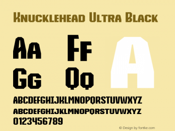 Knucklehead Ultra Black Version 1.002;Fontself Maker 3.5.1 Font Sample