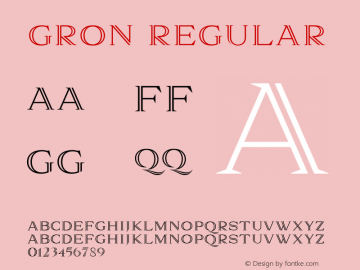 Gron Regular Version 1.000;PS 001.000;hotconv 1.0.88;makeotf.lib2.5.64775 Font Sample