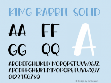 King Rabbit Solid Version 1.003;Fontself Maker 3.5.1图片样张