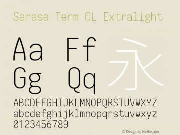 Sarasa Term CL Extralight  Font Sample