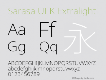 Sarasa UI K Extralight Version 0.10.2; ttfautohint (v1.8.3)图片样张