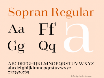 Sopran-Regular Version 1.000; ttfautohint (v1.8)图片样张