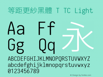 等距更紗黑體 T TC Light 图片样张