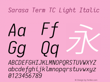 Sarasa Term TC Light Italic  Font Sample