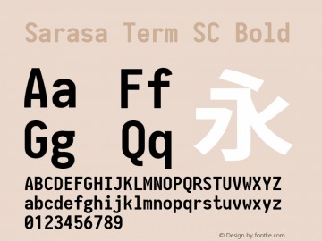 Sarasa Term SC Bold  Font Sample