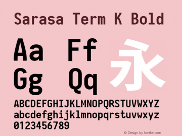 Sarasa Term K Bold Version 0.10.2; ttfautohint (v1.8.3) Font Sample