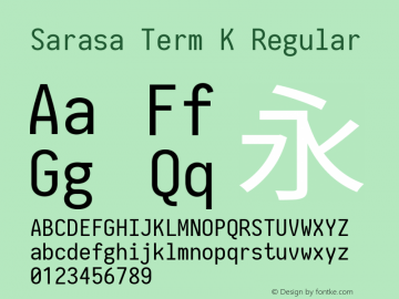 Sarasa Term K Version 0.10.2; ttfautohint (v1.8.3) Font Sample