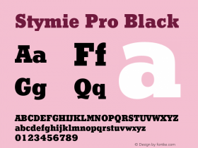 StymiePro-Black Version 1.00 Font Sample